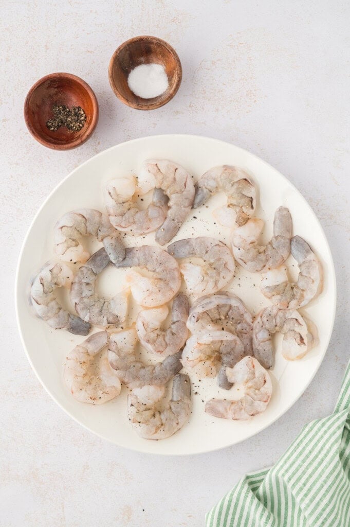 Seasoned shrimp on plate.