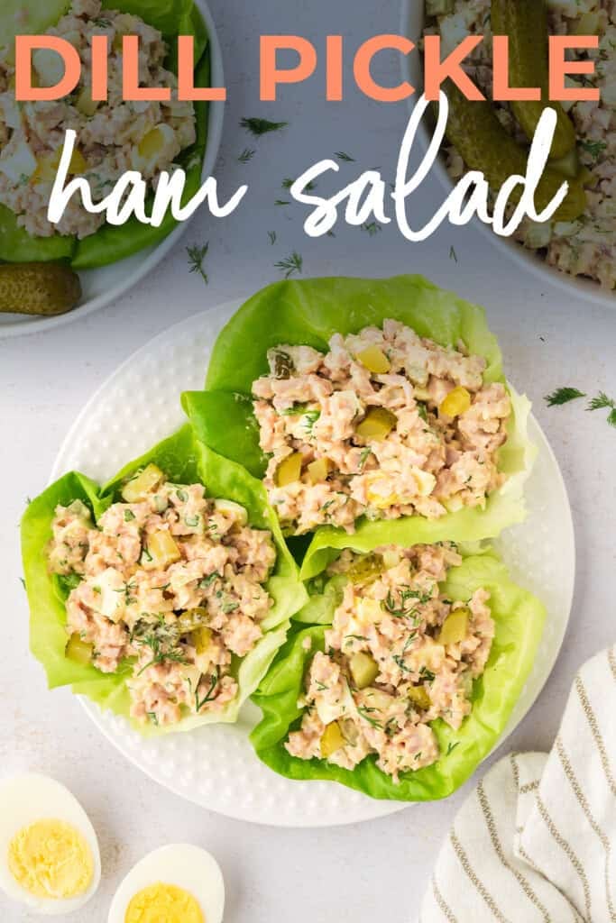 Lettuce cups filled with ham salad recipe.