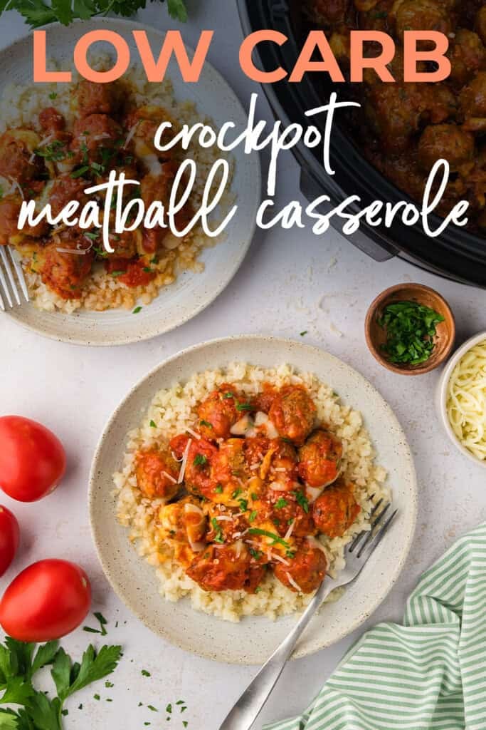 Plate full of meatballs and cauliflower rice with cheese.