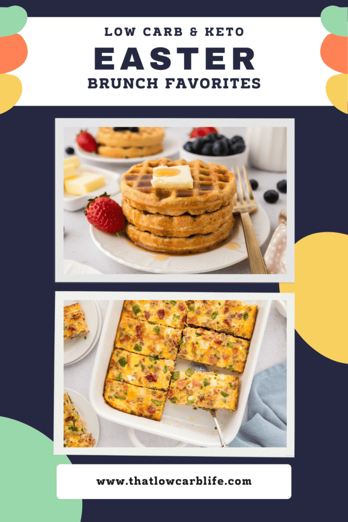 Collage of Easter brunch recipes that are low carb.