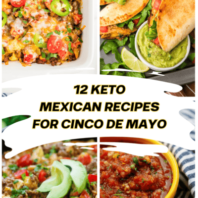 Collage of low carb Mexican recipe images.