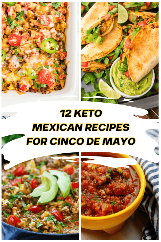 Collage of low carb Mexican recipe images.
