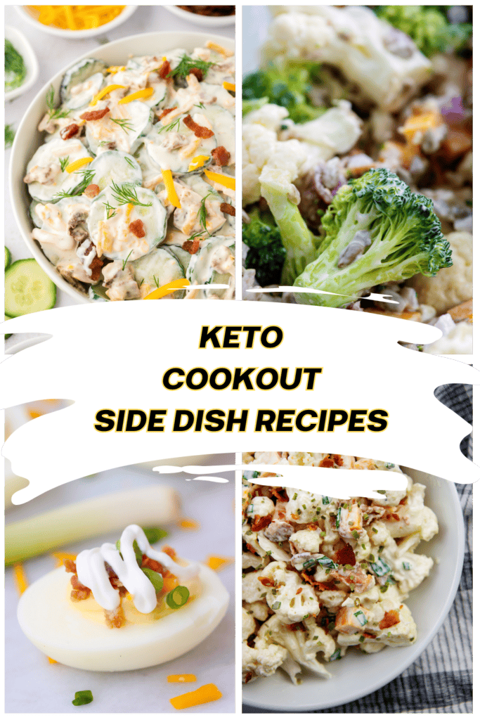 Collage of low carb side dish salads.