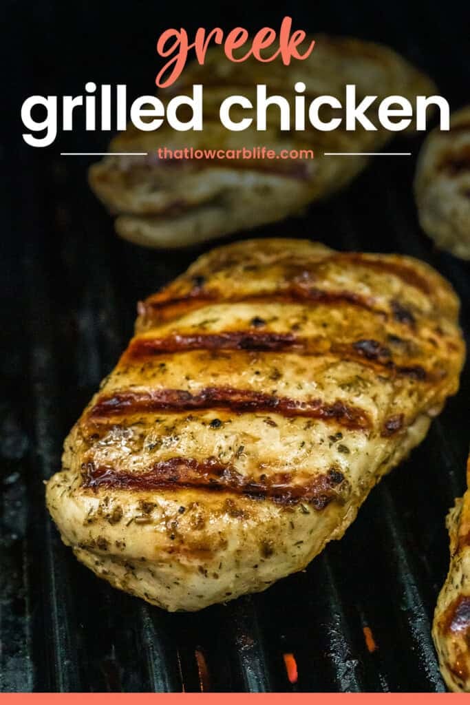 Chicken breasts on grill.