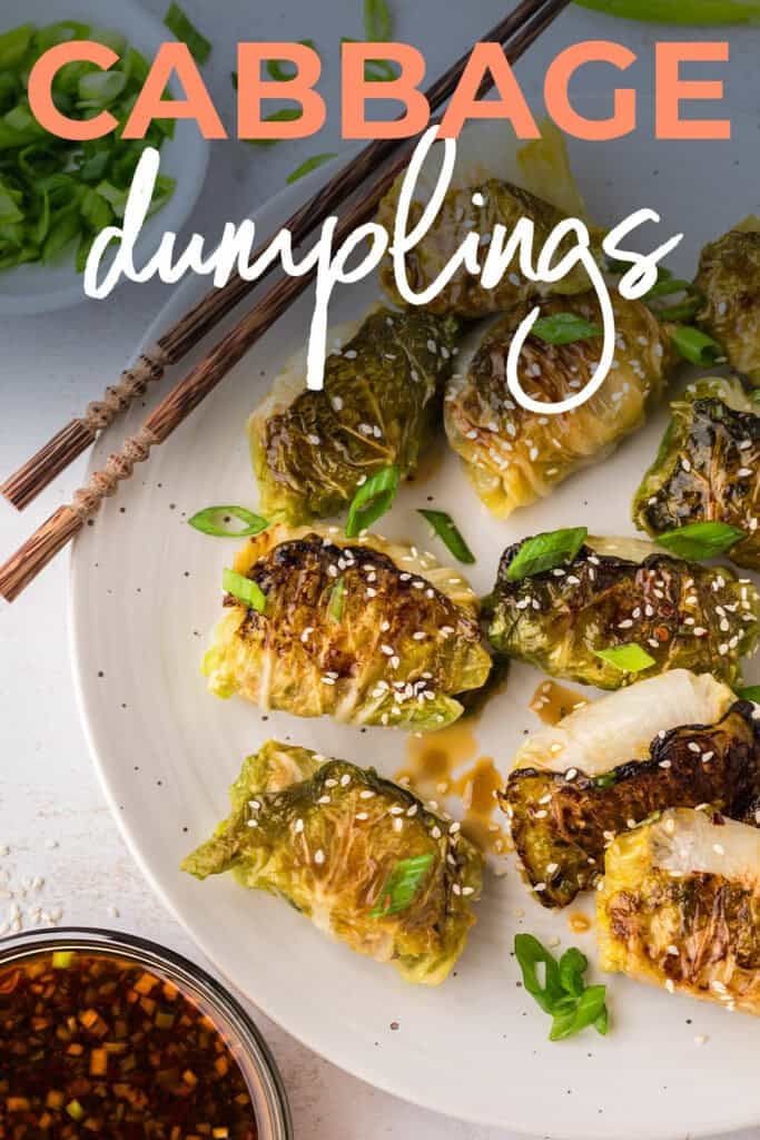 Plate full of keto cabbage dumplings.