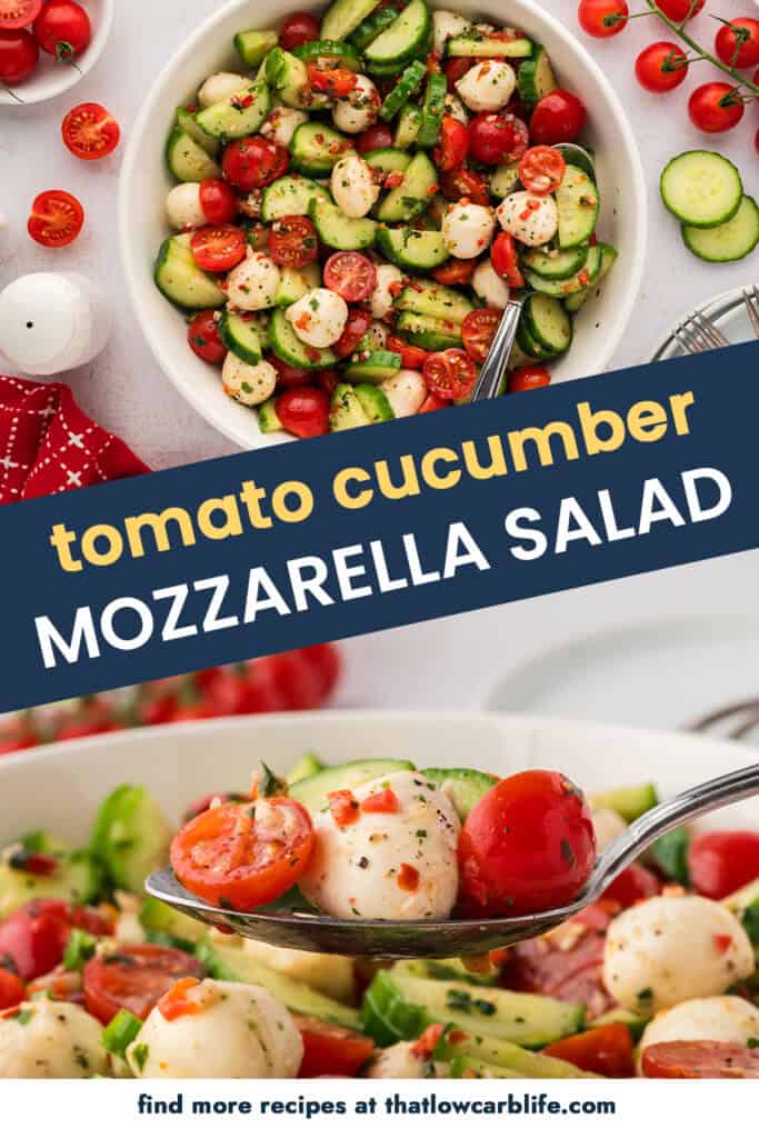 Collage of cucumber salad images.