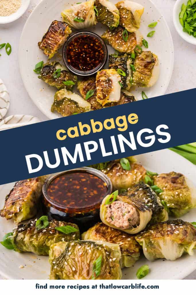 Collage of keto potsticker images.