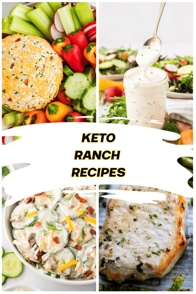 Four image collage of ranch recipes.