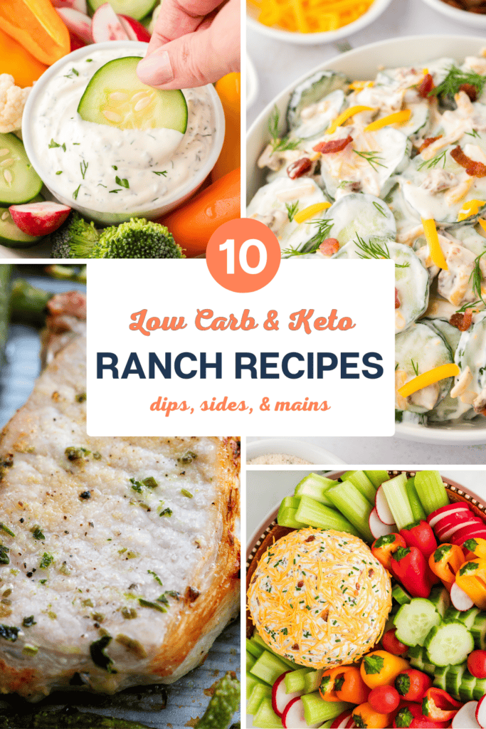 Collage of ranch dressing images.