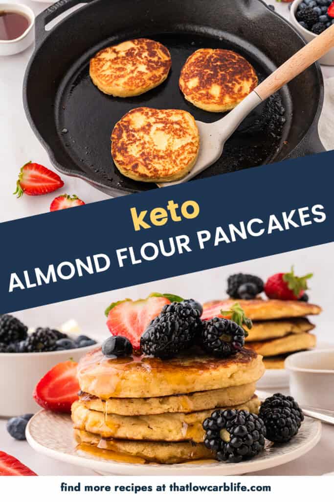 Collage of almond flour pancake images.