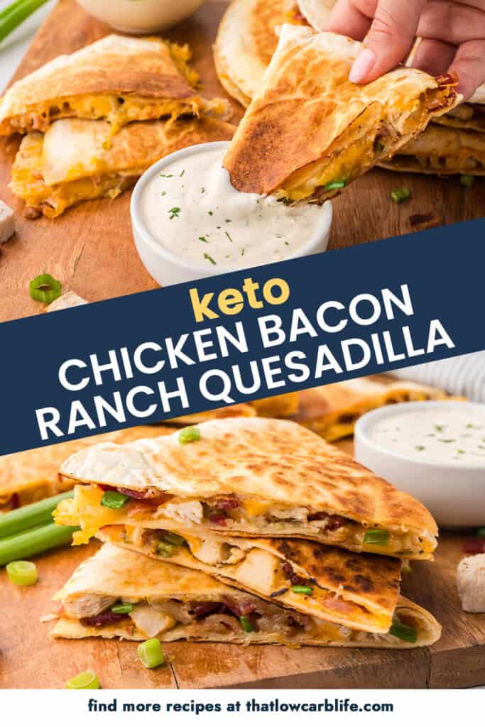 Collage of low carb quesadilla images.